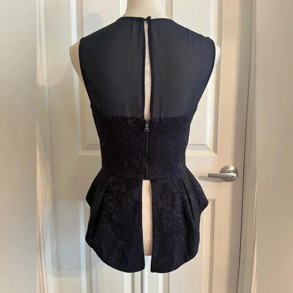 BCBGMaxAzria Noemi Corset Peplum Blouse in Dark Navy size S - Picture 5 of 14